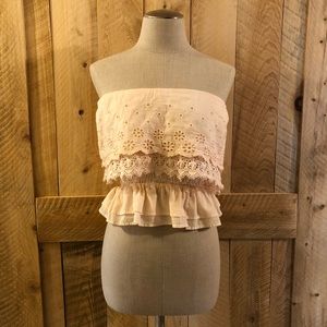 NWOT American Eagle Strapless Crop Top Size Small